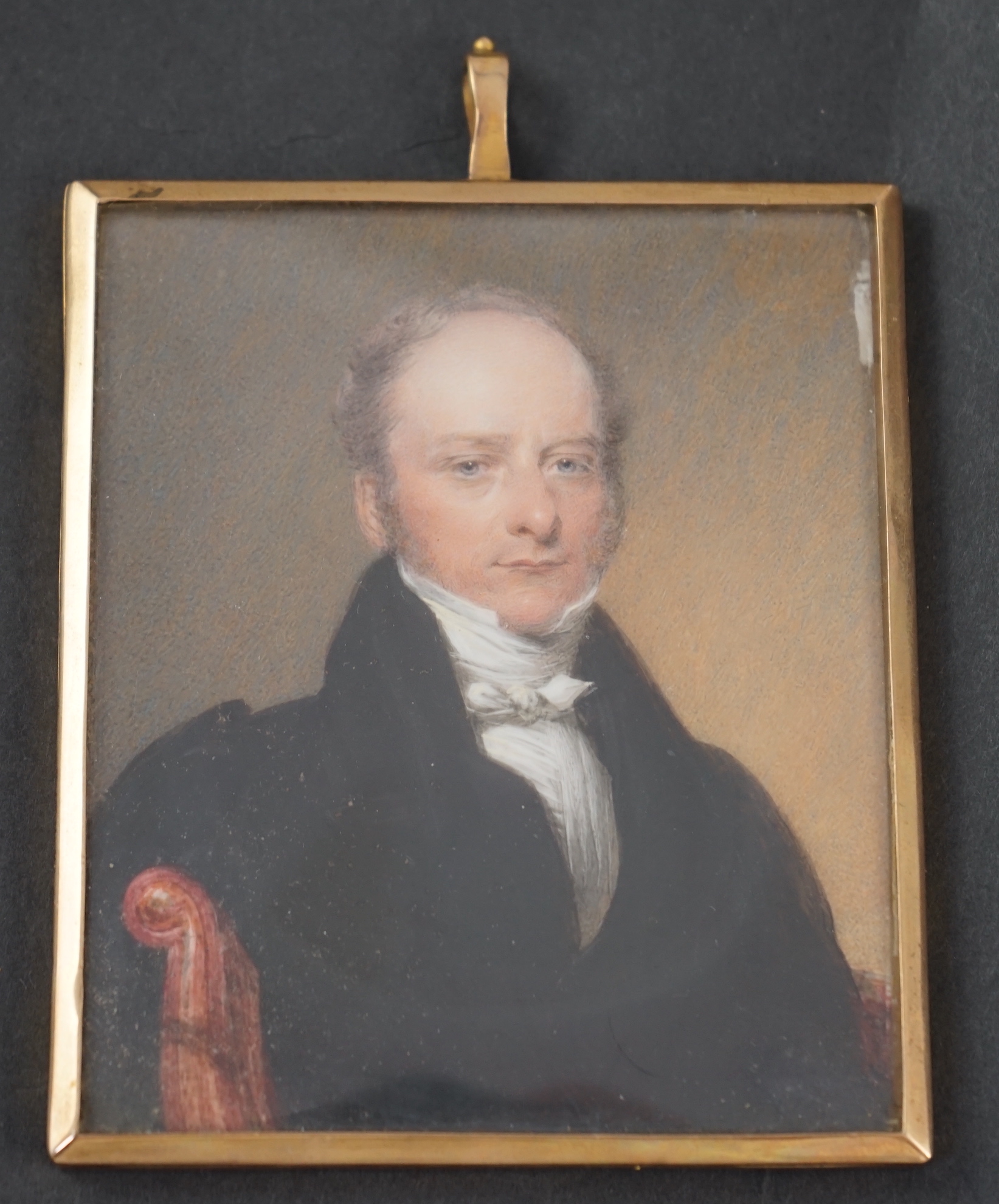 Sir William John Newton (1785-1869), Portrait miniature of a gentleman, watercolour on ivory, 9.2 x 7.7cm. CITES Submission reference 2KNJADTU